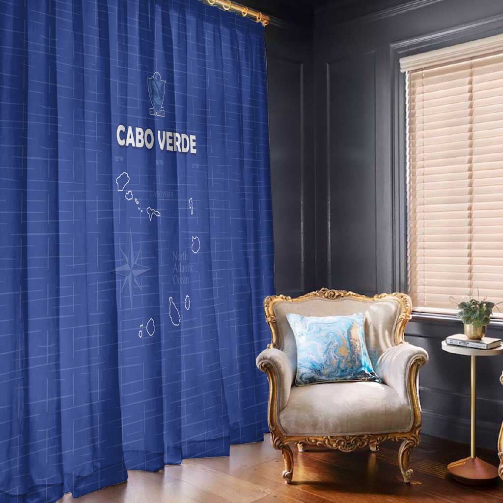 Cabo Verde Football Window Curtain Go Tubaroes Azuis Go - Blue - African Pride
