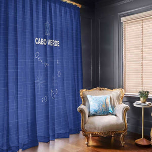 Cabo Verde Football Window Curtain Go Tubaroes Azuis Go - Blue - African Pride