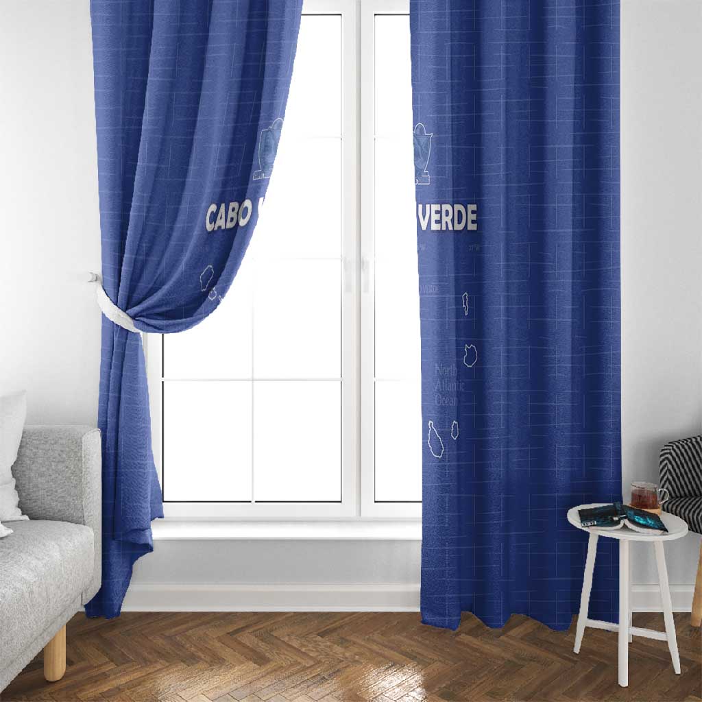 Cabo Verde Football Window Curtain Go Tubaroes Azuis Go - Blue - African Pride