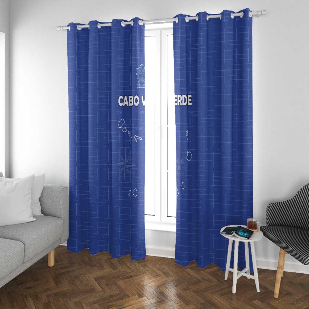 Cabo Verde Football Window Curtain Go Tubaroes Azuis Go - Blue - African Pride