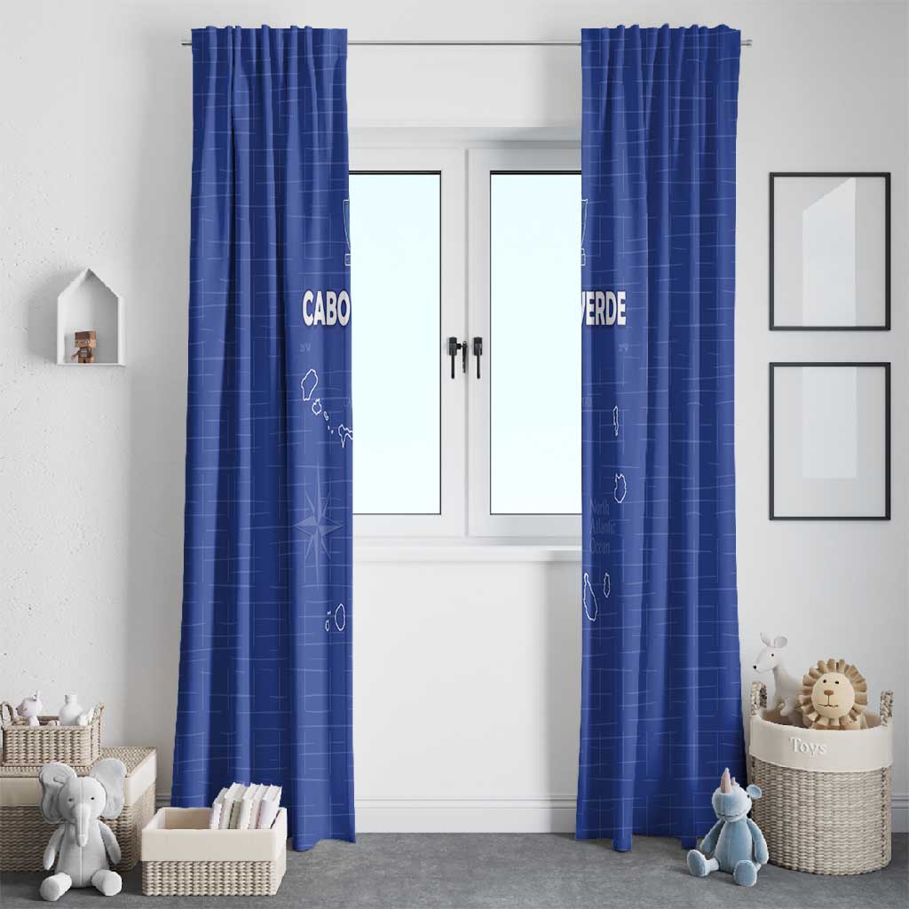 Cabo Verde Football Window Curtain Go Tubaroes Azuis Go - Blue - African Pride