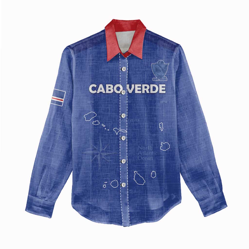 Custom Cabo Verde Football Women Casual Shirt Go Tubaroes Azuis Go - Blue - African Pride