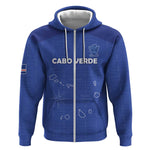 Custom Cabo Verde Football Zip Hoodie Go Tubaroes Azuis Go - Blue - African Pride