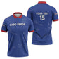 Custom Cape Verde Football Zipper Polo Shirt Come On Tubaroes Azuis - Blue