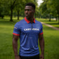 Custom Cape Verde Football Zipper Polo Shirt Come On Tubaroes Azuis - Blue