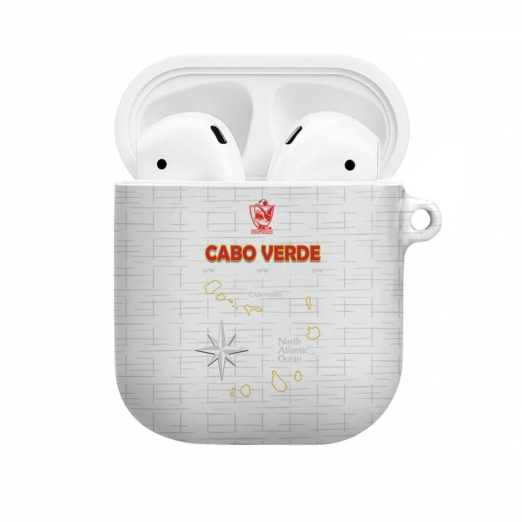 Cape Verde Football AirPods Case Come On Tubaroes Azuis - White