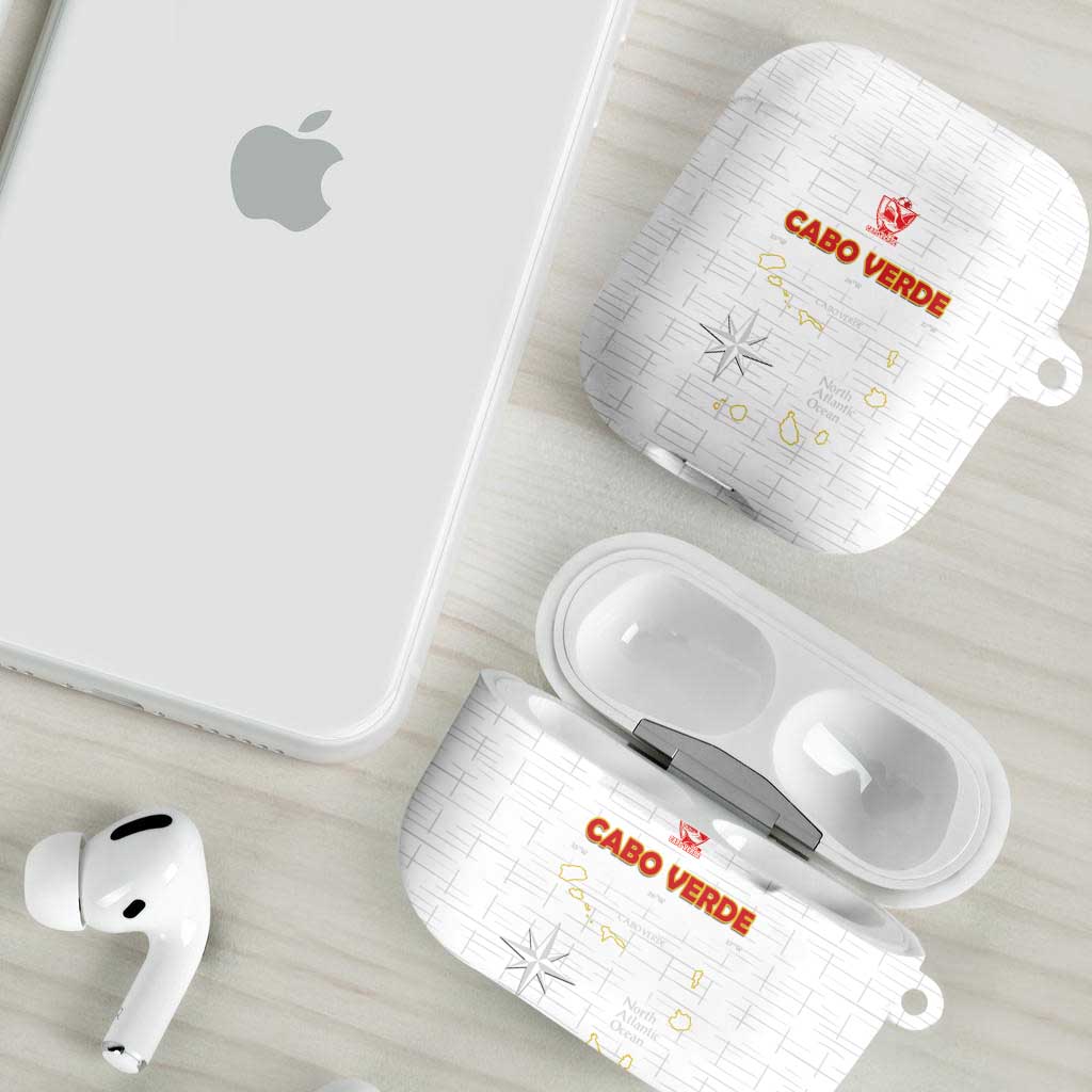 Cape Verde Football AirPods Case Come On Tubaroes Azuis - White