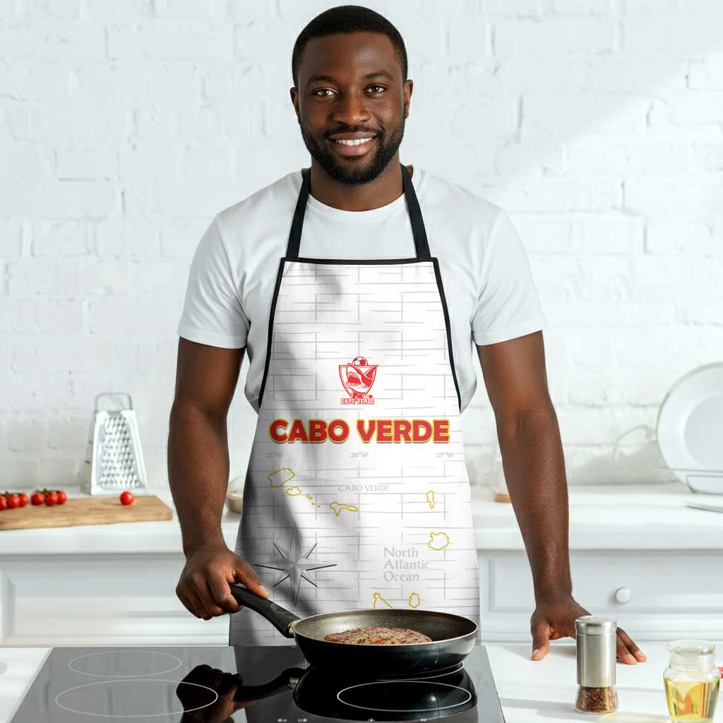Cape Verde Football Apron Come On Tubaroes Azuis - White