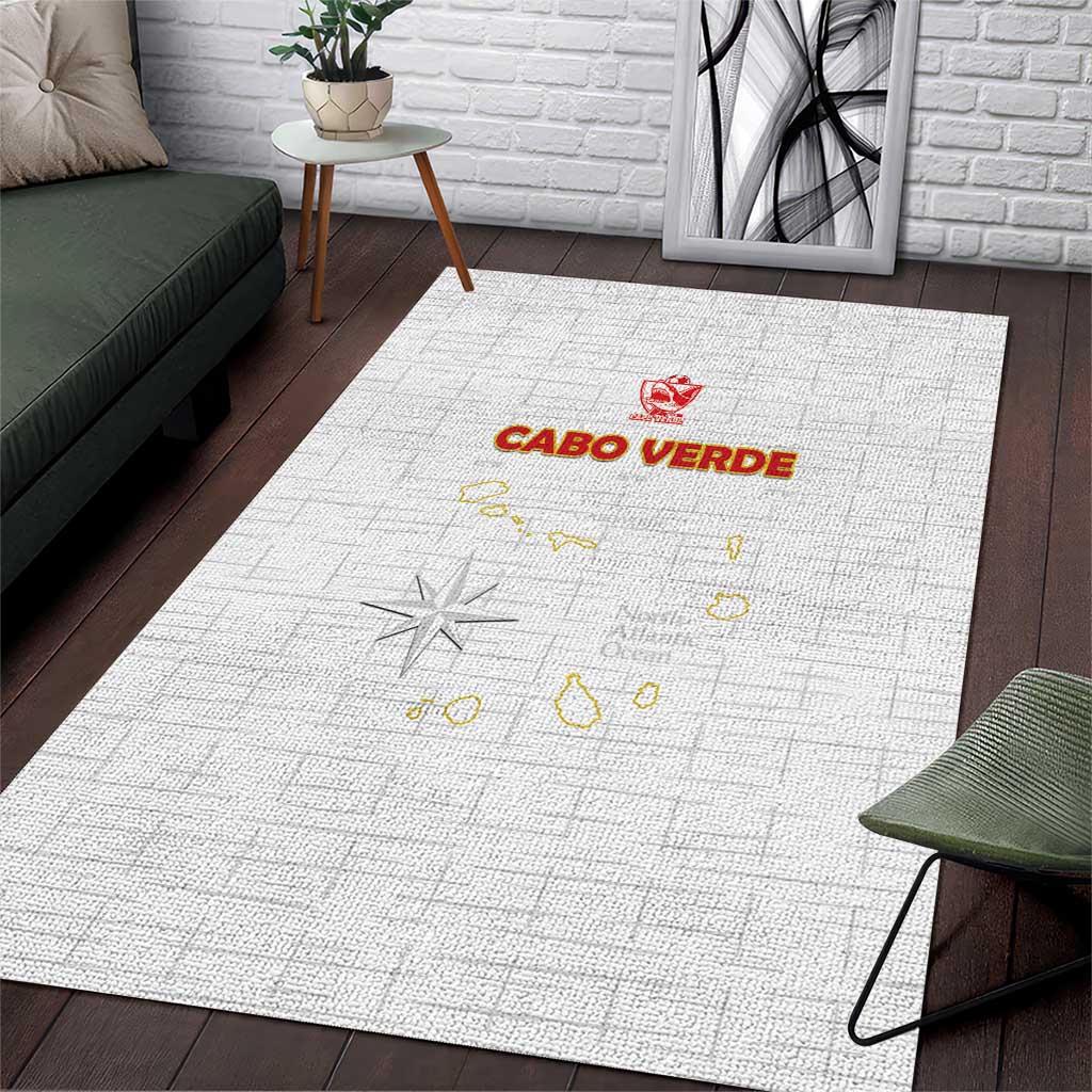 Cabo Verde Football Area Rug Go Tubaroes Azuis Go - White - African Pride
