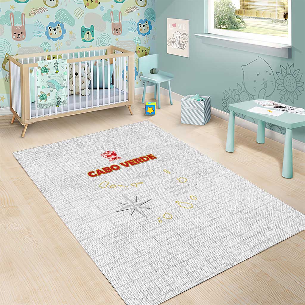 Cabo Verde Football Area Rug Go Tubaroes Azuis Go - White - African Pride