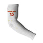 Custom Cape Verde Football Arm Sleeves Come On Tubaroes Azuis - White