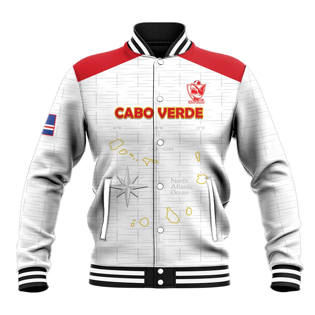 Custom Cabo Verde Football Baseball Jacket Go Tubaroes Azuis Go - White - African Pride