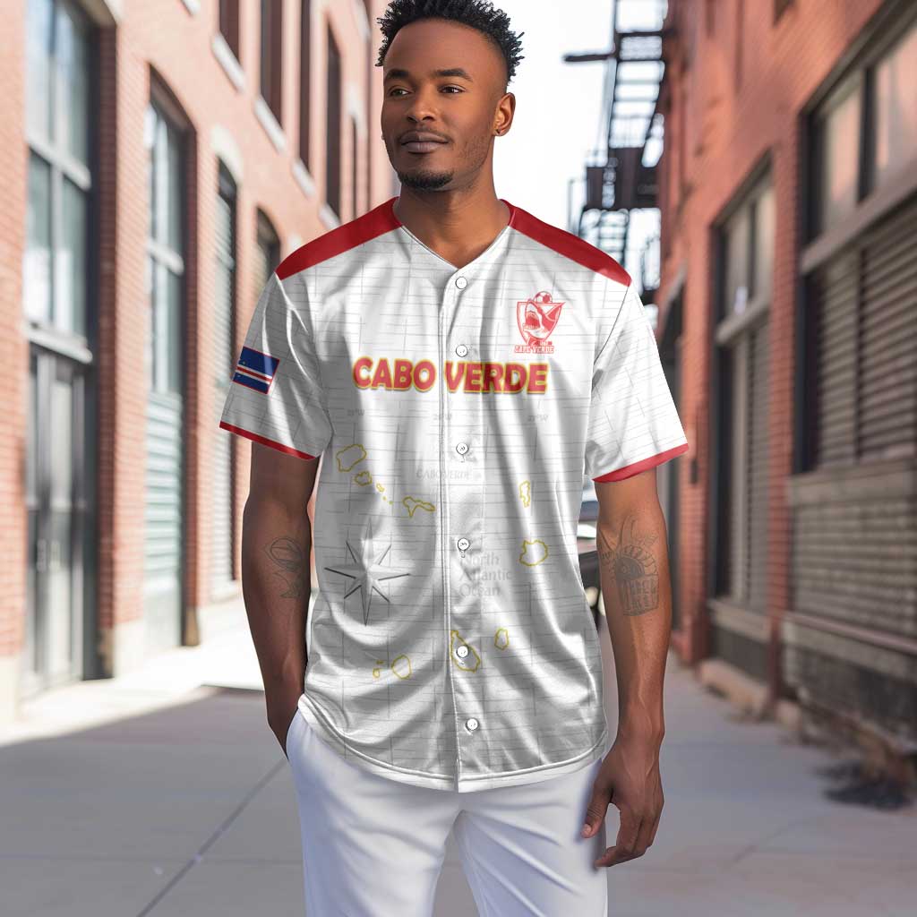 Custom Cabo Verde Football Baseball Jersey Go Tubaroes Azuis Go - White - African Pride