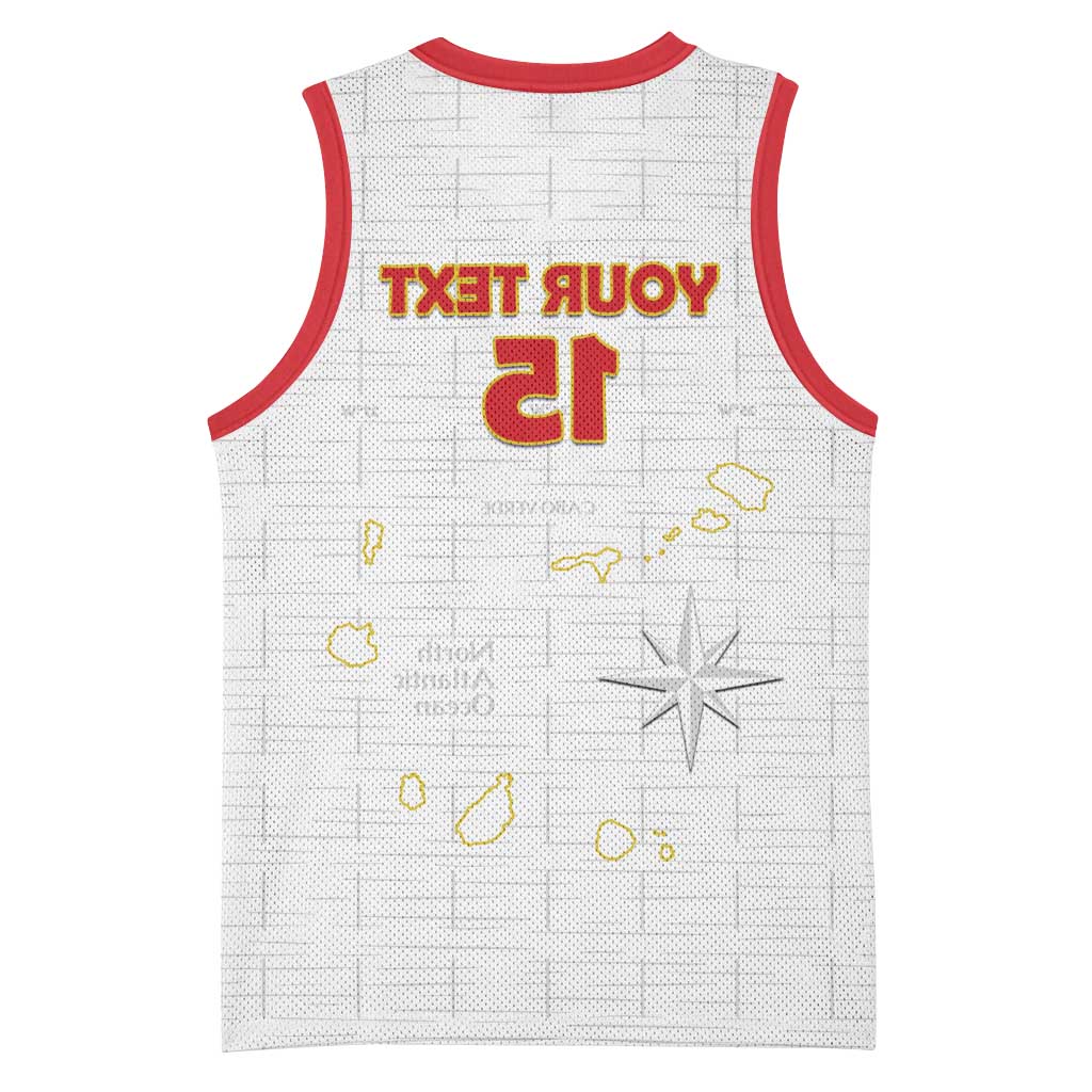 Custom Cabo Verde Football Basketball Jersey Go Tubaroes Azuis Go - White - African Pride