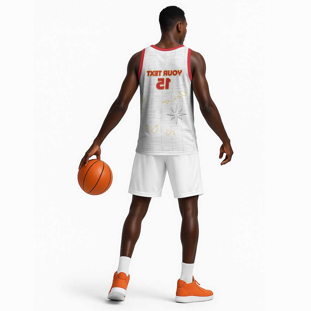 Custom Cabo Verde Football Basketball Jersey Go Tubaroes Azuis Go - White - African Pride