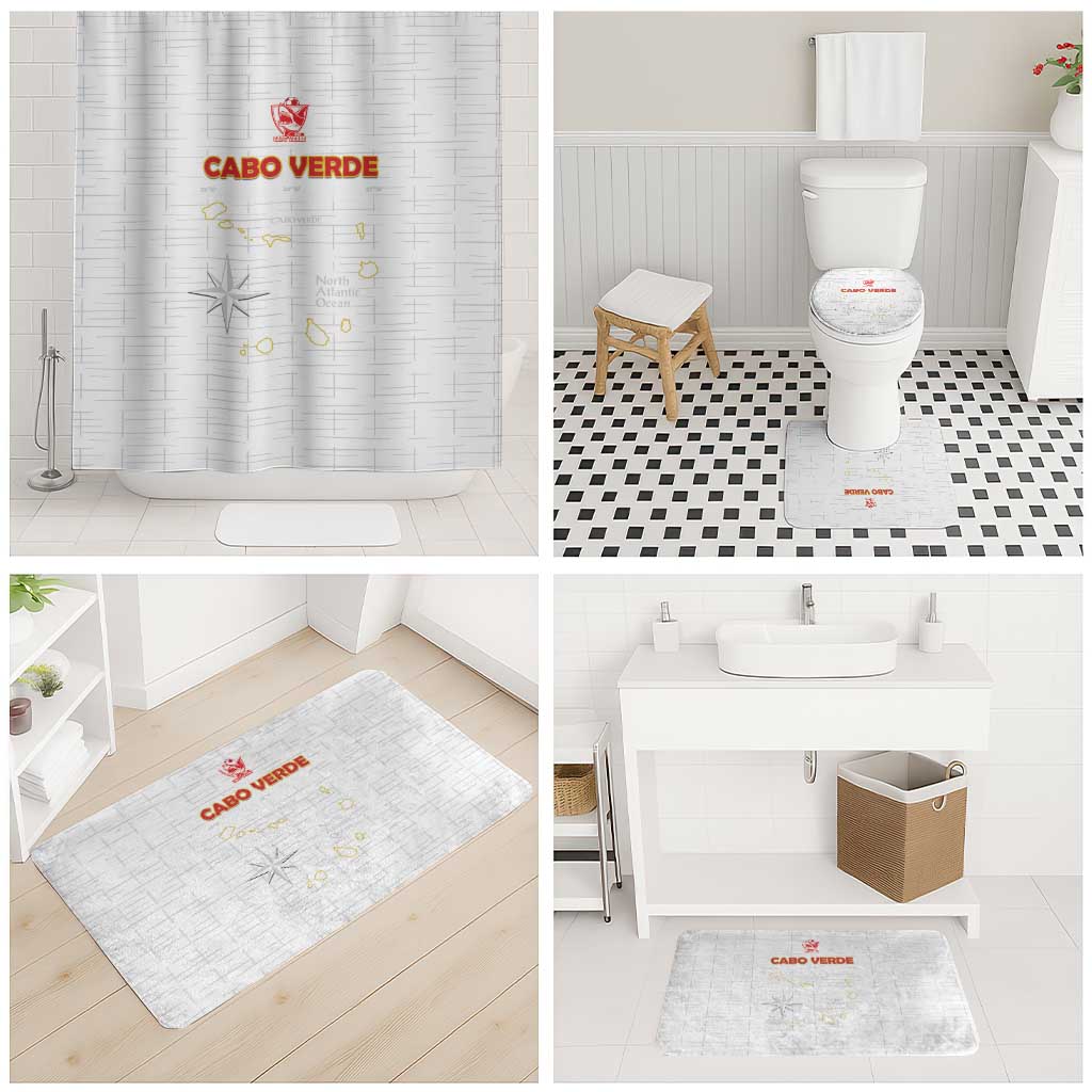 Cape Verde Football Bathroom Set Come On Tubaroes Azuis - White