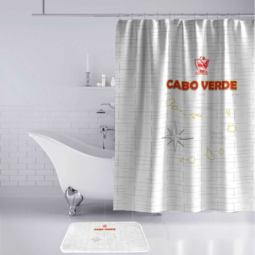 Cape Verde Football Bathroom Set Come On Tubaroes Azuis - White