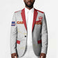 Custom Cape Verde Football Blazer Come On Tubaroes Azuis - White