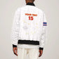 Custom Cabo Verde Football Bomber Jacket Go Tubaroes Azuis Go - White - African Pride