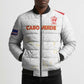 Custom Cape Verde Football Bomber Puffer Jacket Come On Tubaroes Azuis - White