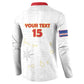 Custom Cape Verde Football Button Sweatshirt Come On Tubaroes Azuis - White