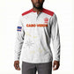 Custom Cape Verde Football Button Sweatshirt Come On Tubaroes Azuis - White