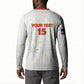 Custom Cape Verde Football Button Sweatshirt Come On Tubaroes Azuis - White