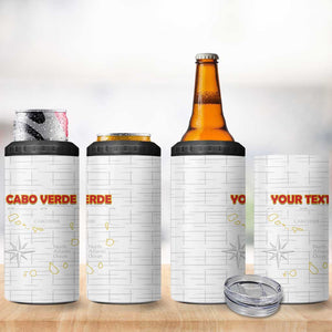 Custom Cabo Verde Football 4 in 1 Can Cooler Tumbler Go Tubaroes Azuis Go - White - African Pride