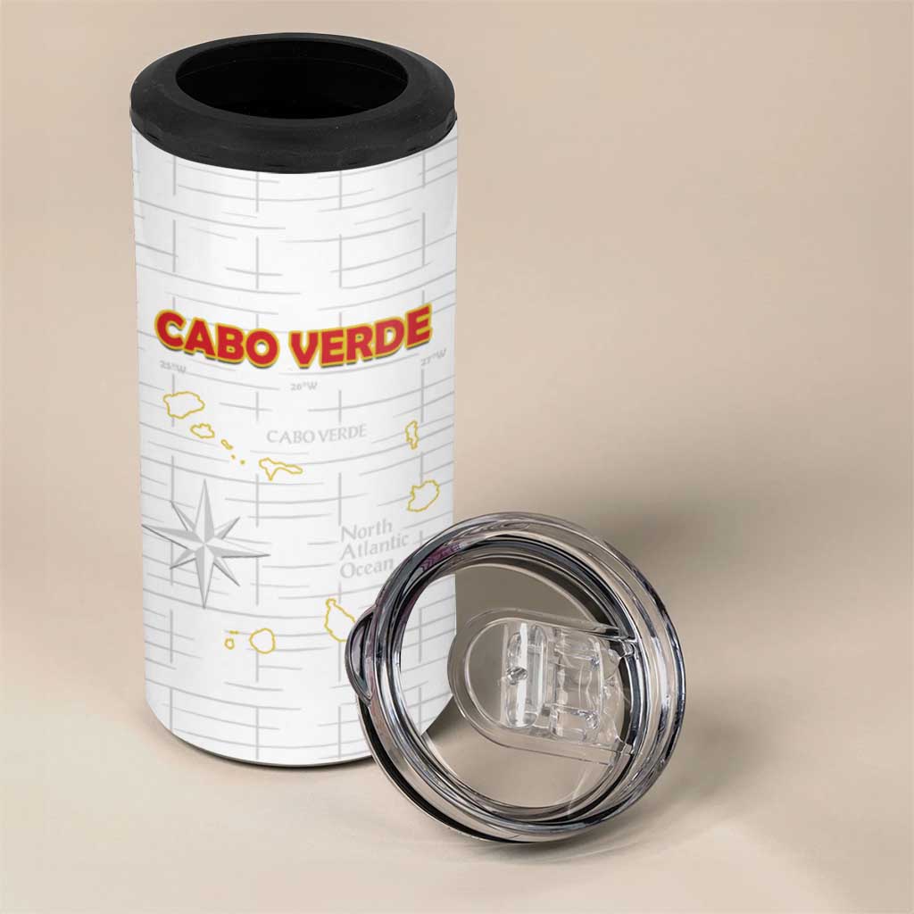 Custom Cabo Verde Football 4 in 1 Can Cooler Tumbler Go Tubaroes Azuis Go - White - African Pride