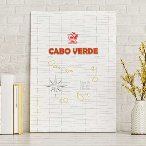 Cabo Verde Football Canvas Wall Art Go Tubaroes Azuis Go - White - African Pride