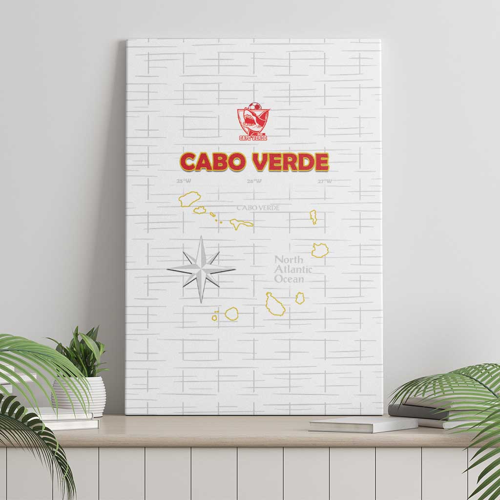 Cabo Verde Football Canvas Wall Art Go Tubaroes Azuis Go - White - African Pride