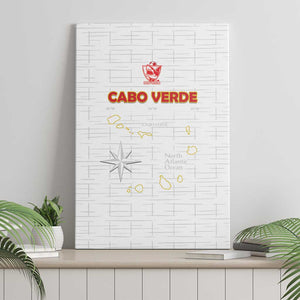 Cabo Verde Football Canvas Wall Art Go Tubaroes Azuis Go - White - African Pride