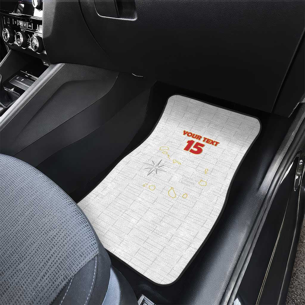 Custom Cabo Verde Football Car Mats Go Tubaroes Azuis Go - White - African Pride