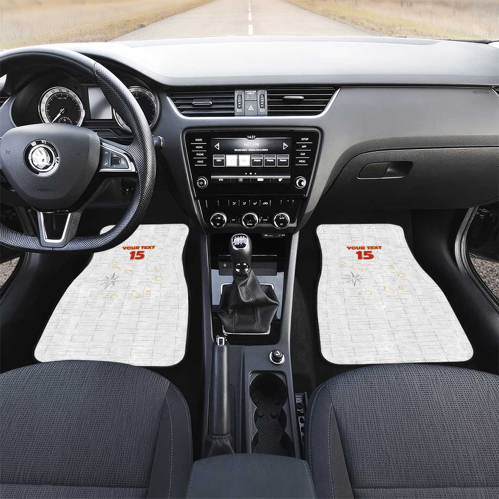 Custom Cabo Verde Football Car Mats Go Tubaroes Azuis Go - White - African Pride
