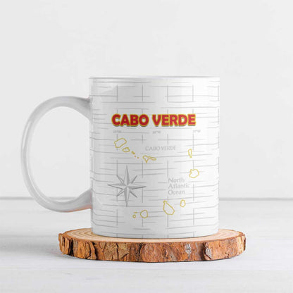 Custom Cape Verde Football Ceramic Mug Come On Tubaroes Azuis - White
