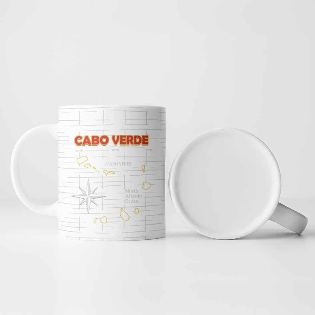 Custom Cape Verde Football Ceramic Mug Come On Tubaroes Azuis - White