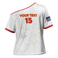 Custom Cape Verde Football Cross Shoulder Shirt Come On Tubaroes Azuis - White