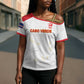 Custom Cape Verde Football Cross Shoulder Shirt Come On Tubaroes Azuis - White