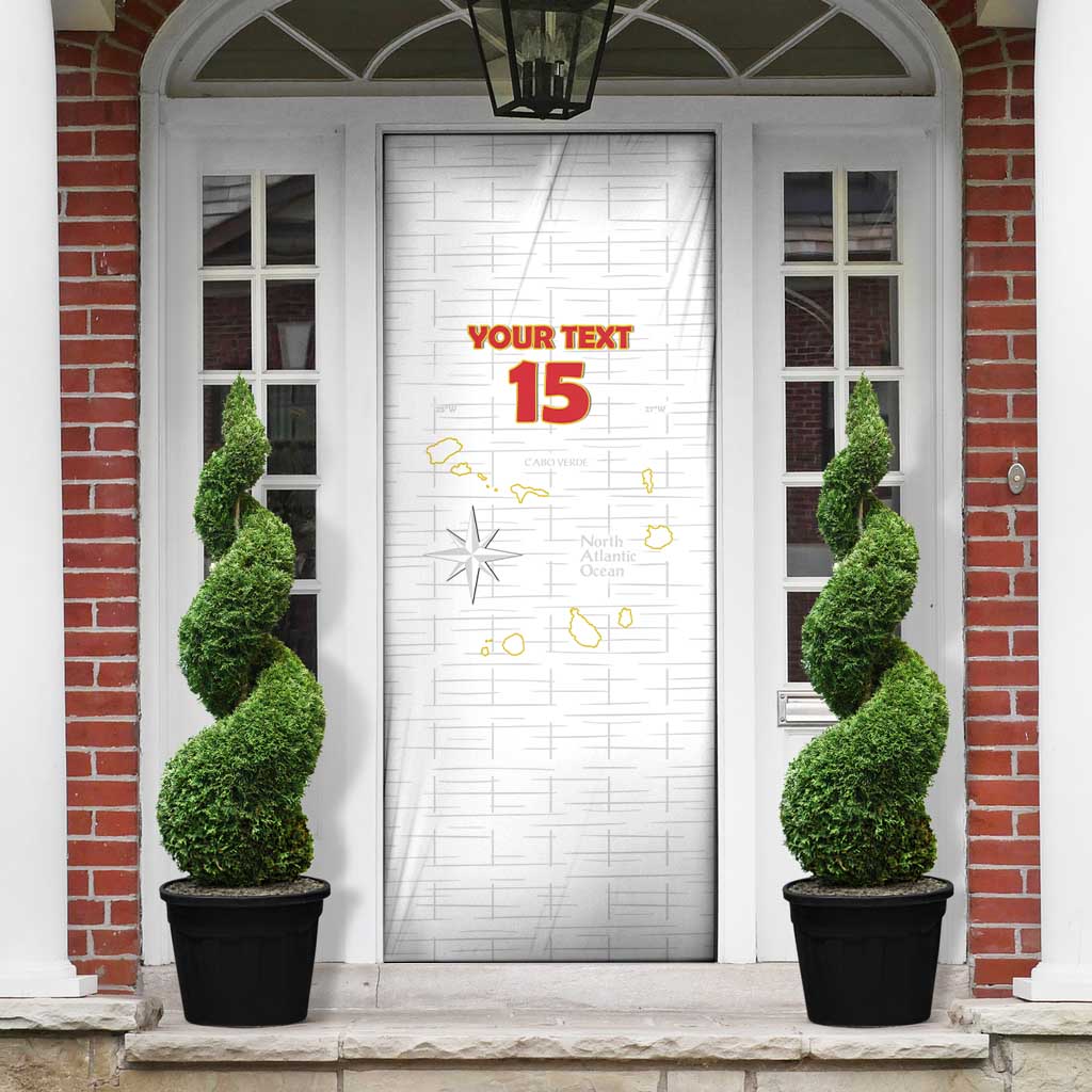 Custom Cape Verde Football Door Cover Come On Tubaroes Azuis - White