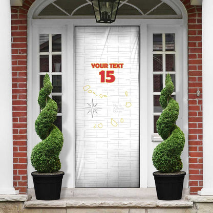 Custom Cape Verde Football Door Cover Come On Tubaroes Azuis - White
