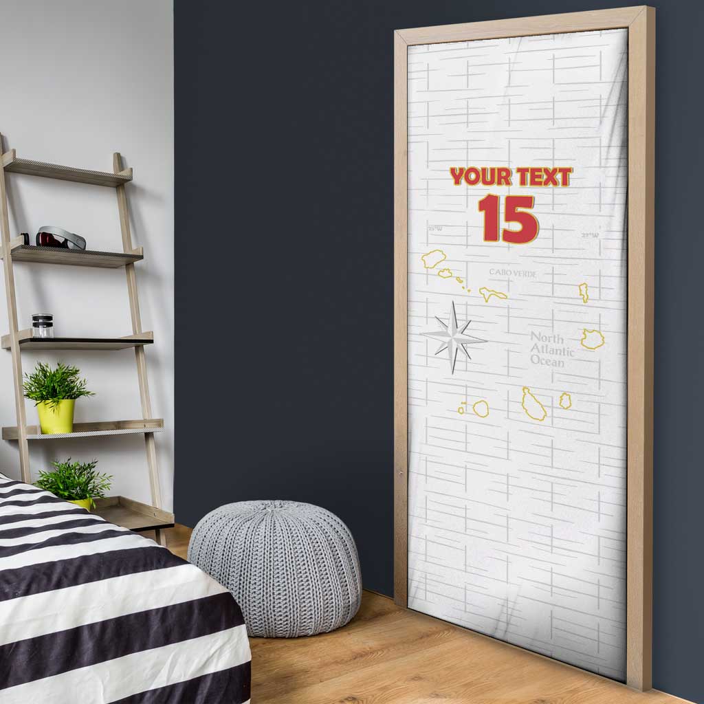 Custom Cape Verde Football Door Cover Come On Tubaroes Azuis - White