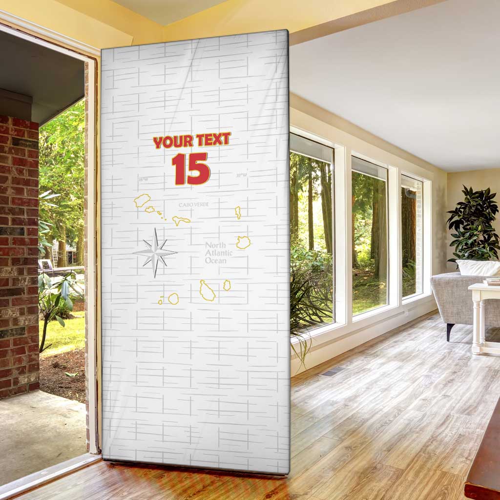 Custom Cape Verde Football Door Cover Come On Tubaroes Azuis - White