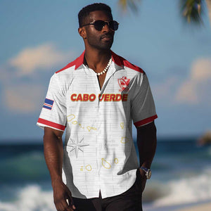 Custom Cabo Verde Football Hawaiian Shirt Go Tubaroes Azuis Go - White - African Pride