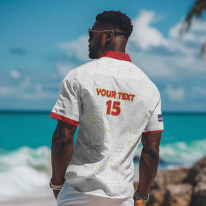 Custom Cabo Verde Football Hawaiian Shirt Go Tubaroes Azuis Go - White - African Pride