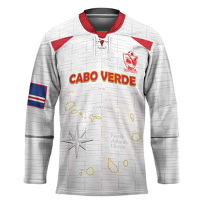 Custom Cape Verde Football Hockey Jersey Come On Tubaroes Azuis - White