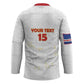 Custom Cape Verde Football Hockey Jersey Come On Tubaroes Azuis - White