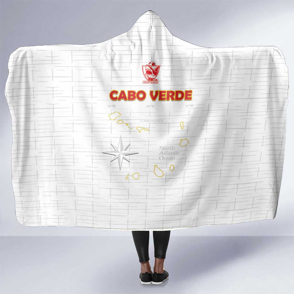 Cabo Verde Football Hooded Blanket Go Tubaroes Azuis Go - White - African Pride