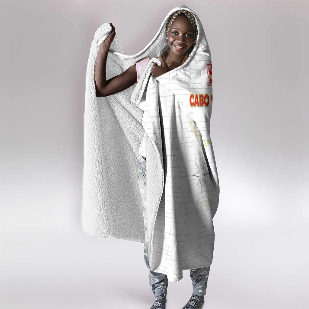 Cabo Verde Football Hooded Blanket Go Tubaroes Azuis Go - White - African Pride