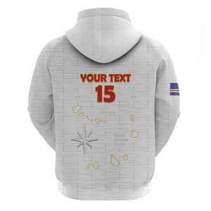 Custom Cabo Verde Football Hoodie Go Tubaroes Azuis Go - White - African Pride