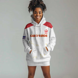 Custom Cabo Verde Football Hoodie Dress Go Tubaroes Azuis Go - White - African Pride